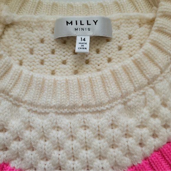 Milly Minis Super Soft Wool Cable Knit Pullover Sweater Girl's 14 - Picture 3 of 3